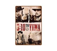 AISONSITE Targa in metallo da parete in metallo con scritta in lingua inglese "3 10 To Yuma", stile cowboy, retrò, idea regalo, decorazione vintage, 20,3 x 30,5 cm