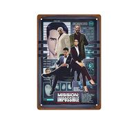 AISONSITE Targa in metallo da parete in metallo con scritta Mission Impossible Movie Mission Collection, idea regalo per uomo, decorazione vintage, 20,3 x 30,5 cm