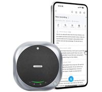 AISPEECH Vivavoce da conferenza M6 con riduzione del rumore AI, trascrizione e riepilogo potenziato da ChatGPT, supporto per archiviazione cloud infinita 60 lingue, uso 25H, pickup vocale