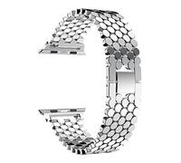 AISPORTS - Cinturino di ricambio compatibile con Apple Watch da 45 mm,44mm, 42mm,per donne e uomini, in acciaio inox, regolabile, cinturino di ricambio per Apple Watch SE/iWatch serie 7/6/5/4/3/2/1