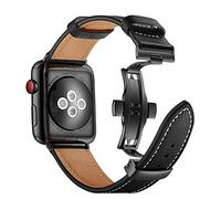 AISPORTS Compatibile con Apple Watch 45mm 44mm 42mm Cinturino, Cinturino Sportivo in Morbida Pelle Traspirante Cinturino di Ricambio con Fibbia a Farfalla in Metallo per iWatch Series 7/6/5/4/3/2/1/SE