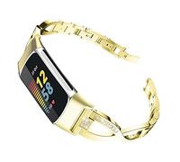 AISPORTS Compatibile con Cinturino Fitbit Charge 5, Cinturino di Ricambio in Metallo con Cinturino in Metallo Sottile con Cristalli Brillanti e Brillanti con Strass per Fitbit Charge 5 Fitness Tracker