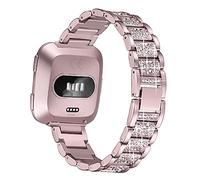 AISPORTS Compatibile con Cinturino Fitbit Versa 2,Cinturino di Ricambio per Cinturino in Metallo con Cinturino in Metallo con Strass in Cristallo Bling per Fitbit Versa 2/Versa/Versa Lite Smart Watch
