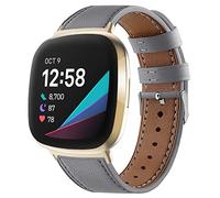 AISPORTS Compatibile con cinturino in pelle Fitbit Versa 4/Fitbit Sense 2 per donna uomo, morbido e confortevole cinturino sportivo in pelle con chiusura in metallo cinturino di ricambio per Fitbit Versa 4/Sense 2