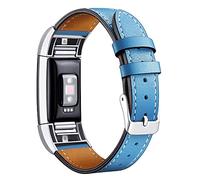 AISPORTS Compatibile con Fitbit Charge 3/Fitbit Charge 4 Cinturino in Pelle, Cinturino Sportivo in Morbida Pelle Traspirante Cinturino di Ricambio in Metallo con Fibbia Classica per Fitbit Charge 3/4