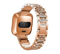 AISPORTS Compatibile con Fitbit Sense Strap/Fitbit Versa 3 Donna,Cinturino di Ricambio per Cinturino in Metallo con Cinturino in Metallo con Strass in Cristallo Bling per Fitbit Sense/Fitbit Versa 3