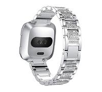 AISPORTS Compatibile con Fitbit Sense Strap/Fitbit Versa 3 Donna,Cinturino di Ricambio per Cinturino in Metallo con Cinturino in Metallo con Strass in Cristallo Bling per Fitbit Sense/Fitbit Versa 3