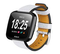 AISPORTS Compatibile con Fitbit Versa 2 Cinturino, Fitbit Versa Cinturino in Pelle Fibbia Metallo Fibbia Braccialetto Cinturino di Ricambio per Fitbit Versa 2/Versa/Versa Lite Smartwatch, Bianco