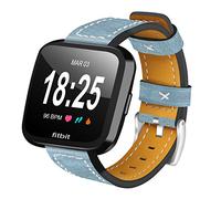 AISPORTS Compatibile con Fitbit Versa 2 Cinturino, Fitbit Versa Cinturino in Pelle Fibbia Metallo Fibbia Braccialetto Cinturino di Ricambio per Fitbit Versa 2/Versa/Versa Lite Smartwatch, Blu