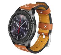 AISPORTS Compatibile con Samsung Galaxy Watch 46 mm, cinturino in pelle, 22 mm, cinturino per orologio a sgancio rapido, morbido, traspirante, sportivo, cinturino di ricambio per Samsung Galaxy Watch
