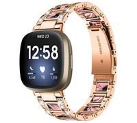AISPORTS Compatibile per Fitbit Sense 2/Versa 4 Cinturino in resina in acciaio inossidabile da donna, cinturino di ricambio per Fitbit Sense 2/Versa 4