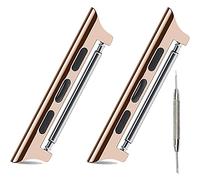 AISPORTS Compatible con Apple Watch Adaptador de 38mm 40mm, Apple Watch Correa Conector Estiramiento de Acero Inoxidable Cierre de Conexión de Resorte para Apple Watch SE/iWatch Series 6/5/4/3/2/1