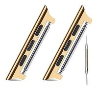 AISPORTS Compatible con Apple Watch Adaptador de 38mm 40mm, Apple Watch Correa Conector Estiramiento de Acero Inoxidable Cierre de Conexión de Resorte para Apple Watch SE/iWatch Series 6/5/4/3/2/1