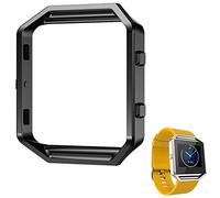 AISPORTS Fitbit Blaze Frame Compatibile con Fitbit Blaze Accessori Frame Acciaio Inossidabile Metallo Watch Frame Shell Custodia di Ricambio Custodia Protettiva per Fitbit Blaze Smart Watch, Nero