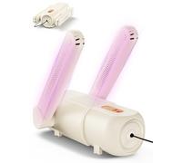 Aissom Asciuga Scarponi, Asciuga Scarpe Elettrico Asciugascarpe con Timer 120mins, Asciuga Stivali Asciuga Scarponi regolabile a 90°, Luce Violetta per scarpe, guanti, cappelli, calze (Beige)