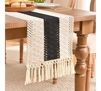 Aisybaklyn Runner da tavolo, nero, 30 x 140 cm, decorazione per l'autunno, per feste, matrimoni, compleanni, in pizzo all'uncinetto