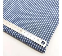 AITAF Tessuto Denim in Cotone Tessuto a Righe 150 cm di Larghezza per Metro, per Jeans Vestito Maglietta Vestiti, Divano Cuscini Tappezzeria e Accessori Casa (Color : Fine Stripe Medium Blue)