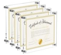 AITEE Cornice portafoto in acrilico, 28 x 35,5 cm, confezione da 4 pezzi, moderne cornici quadrate trasparenti in lucite per foto, diploma, diploma, diploma, diploma, arte e galleria di matrimoni,