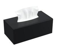 AITEE Scatola per fazzoletti in acrilico, 25 × 13 × 9 cm, colore nero opaco, con copertura magnetica, per sala da pranzo, bagno, camera da letto, ufficio, tavolino da caffè auto
