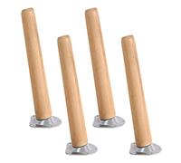 AITEKODVG 4 pacchetti di faggio in legno obliquo gambe di sostituzione di divani di divano per mobili tavoli da pranzo di cantieri 15 cm/5.9in include viti e piastre di montaggio