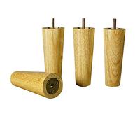 AITEKODVG 4 Pieces Oak Wood Furniture Legs,Solid Tapered Wood Cabinet Feet,Sofa Replacement Legs,Dresser Wood Leg,for Coffee Table,TV Stand,Bedchair,Ottoman,Screws Included,Metric M6 Bolts(30cm)