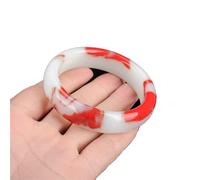 AITEKODVG Braggle per donne, genuino braccialetto di giada bianca rossa naturale in giada cinese jadeite intaglio intagliato per la moda accessori amuleti uomini donne regali (colore gemma: 5