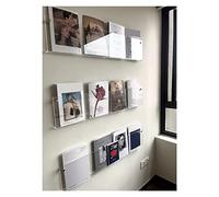 AITEKODVG Confezione da 3 Supporti Commerciali in Acrilico per brochure/riviste/giornali, espositore per Documenti Trasparenti con Montaggio a Parete per Sala d'attesa/Salone/attrazioni turistiche