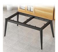 AITEKODVG Gamba da pranzo in metallo gambe industriali rettangolari industriali gambe tavolo da mobili fai -da -te con viti protettori del pavimento regolabili neri (150x75x72,5 cm)