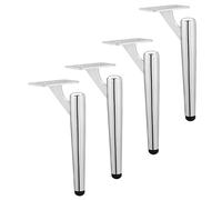 AITEKODVG Gambe del tavolo in metallo set di 4 gambe di mobili a tubo rotondo per divani per il bidone del cambio da bagno Finitura cromata 40 cm/16 pollici di dimensioni