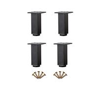 AITEKODVG Gambe di metallo regolabili piedi mobili per letti per le banche dei bagni bagni impermeabili e stabili neri da 25 cm/9,8 pollici di 4