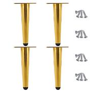 AITEKODVG Gambe di mobili in metallo 4 confezione da 4 pacchetti divano nero/oro mobile da tavolo scrivania di ricambio non slitta gambe di supporto silenzioso 30 cm oro