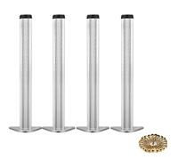 AITEKODVG Gambe mobili in metallo regolabili Set industriali gambe da barra moderna con design telescopico di staffa cilindrica 4pcs gambe argento dimensioni 3 "