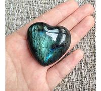 Aitelei Labradorite Curativa, Quarzo, Pietra di Luna a Forma di Cuore - Pietra Preziosa per Creare Gioielli, Ciondolo Liscio