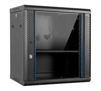 Aiten Data Armadio Rack Murale 19"" 12U Misure 600 x 450 x 620 Include 1 vassoio fisso, 2 squadre laterali a L, 1 ventilatore da soffitto da 120 mm, viti e chiavi