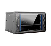 Aiten Data Armadio Rack Murale 19" 6U Misure 600 x 600 x 370 mm Include vassoio fisso, 2 squadre laterali a L, 1 ventilatore da soffitto da 120 mm, viti di montaggio e 2 chiavi