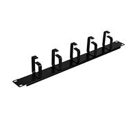 Aiten Data Organizer per cavi in metallo per armadi Rack 19" 1U con 5 anelli, altezza 44,5 mm