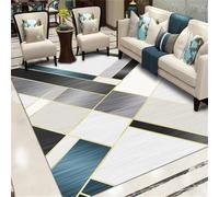 AITROMNI Oggettistica Per La Casa Tappeto Salone Il semplice design geometrico grigio-blu può durare per molti anni Salotto 160X230CM