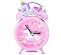 Aitsite Classico Sveglia Bambini, Orologio Unicorno Rosa con Luce Notturna Senza Ticchettio, Silenziosa, Portatile, Sveglia da Comodino Adatto per l'arredamento Della Stanza e Regali di Natale