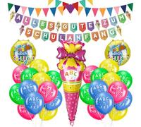 Aitsite Palloncini per l'inizio della scuola, 30 pezzi, decorazioni colorate per l'inizio della scuola, set di decorazioni per la scuola, palloncini in lattice da 12 pollici + palloncino in pellicola