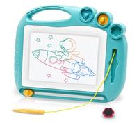 AiTuiTui Lavagna Magica per Bambini, Tavoletta da Disegno Cancellabile Giocattolo Educativo 4 Zone 3 Stampini 1 Penna-Regali di Compleanno di Natale, Azzurro Chiaro
