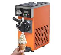 AityBuy Macchina per Gelato Soft per Uso Domestico, Macchina per Gelato Soft da Banco, Resa 4-5 kg/H, con Preraffreddamento, Pulizia Automatica, Macchina per Gelato Soft con Pannello LCD Orange