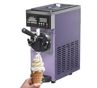 AityBuy Macchina per Gelato Soft per Uso Domestico, Macchina per Gelato Soft da Banco, Resa 4-5 kg/H, con Preraffreddamento, Pulizia Automatica, Macchina per Gelato Soft con Pannello LCD Purple