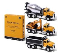 AIUAZA 1/50 rapporto pressofusione di ingegneria veicolo da costruzione, camion dump, escavatore, camion mixer, lega collezione modello auto, apertura porta ragazzo tirare indietro giocattolo auto (3
