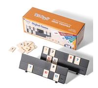 AIUAZA Gioco a cubo di ramino con borsa portatile, mini gioco a cubo per adulti e bambini, 106 piastrelle, scaffale da gioco, set da viaggio con 4 supporti per piastrelle per giochi da tavolo classici