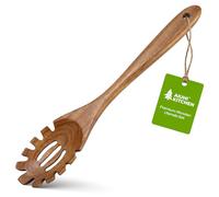 AIUHI Cucchiaio in legno con denti, cucchiaio per spaghetti in legno, forchetta per spaghetti in teak