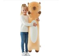 Aiuidun Capybara Peluche Capybara, 90 cm, lungo peluche come cuscino per chi dorme sul fianco, morbido cuscino di peluche per bambini, regalo (marrone)