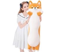 Aiuidun Lungo Shiba Inu cuscino animale gigante Corgi cane morbido peluche lungo giocattolo coccole regali per ragazzi (70cm/27.5inch, Yellow)