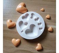 AIUII - Stampo in silicone 3D a forma di orsetto con cuore, in silicone, per biscotti e muffa