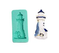 AIUII Stampo in silicone 3D con faro fai da te, per la produzione di candele, per fondente fatta in casa, vassoio per dolci