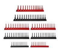 AIUITIO Set di vassoi organizer per prese, il set di 8 pezzi include 2 pezzi da 1/4", 4 pezzi da 3/8", 2 vassoi per prese SAE metriche da 1/2", conservare 228 prese standard e profonde (presa non